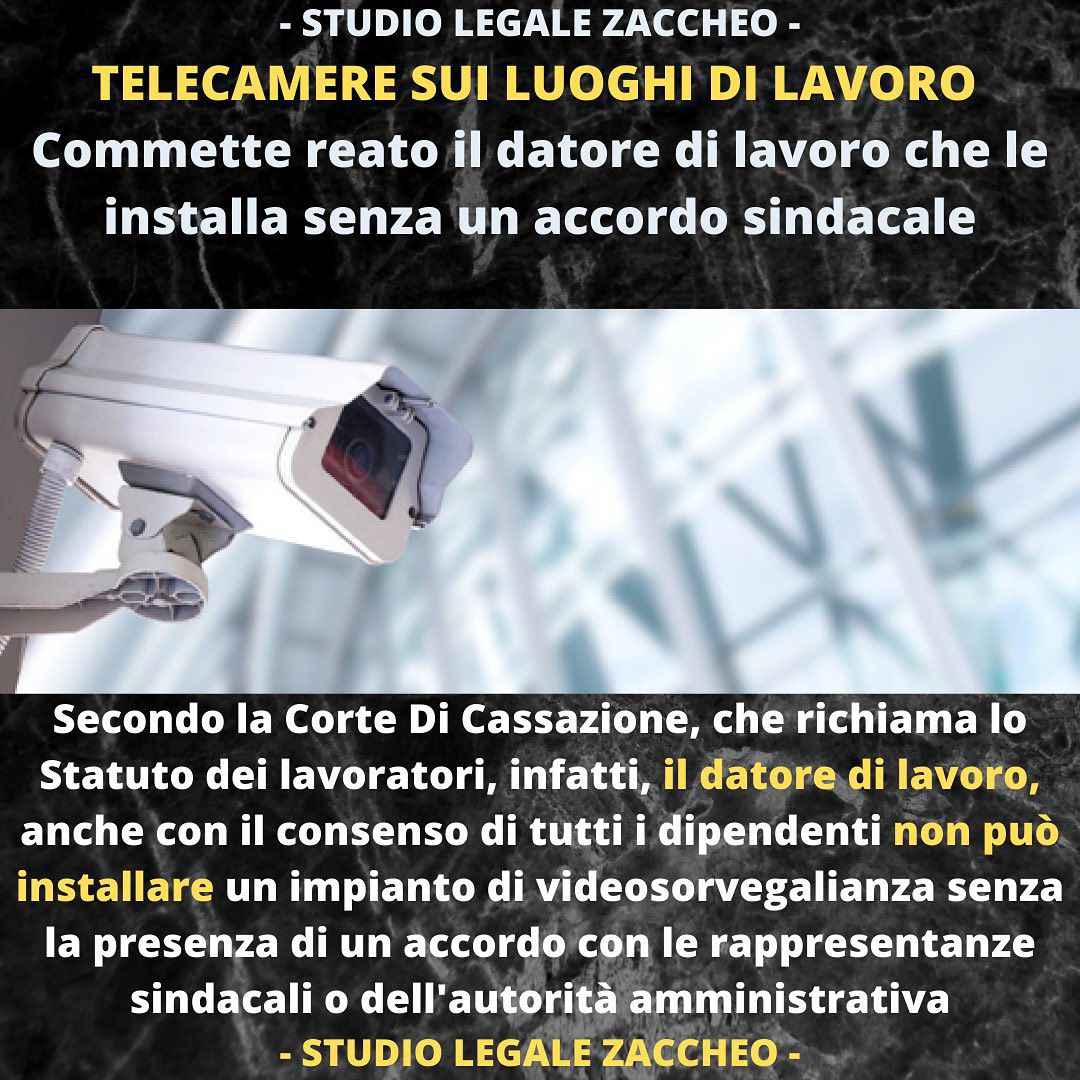 Telecamere sui luoghi di lavoro