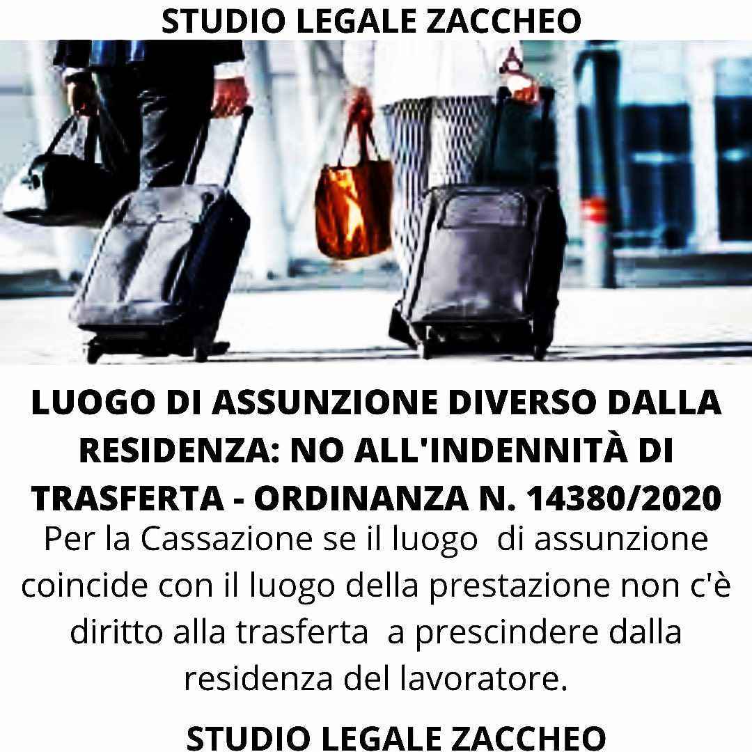 Luogo di assunzione diverso dalla residenza